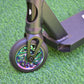 HogPro P2Ten stunt scooter, T-bar, Black deck with 110mm neo chrome wheels (Rainbow Grips)