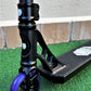 HogPro SP3 stunt scooter, T-bar, Black forged deck with 110mm black core wheels (Blue/Purple Grips)