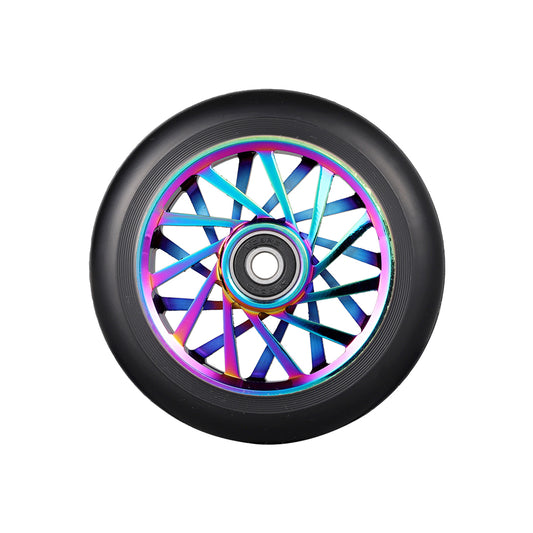 HogPro wheels - 110mm - Black on neo chrome metal core (Bird nest)